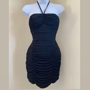 New Mini Black Halter Dress